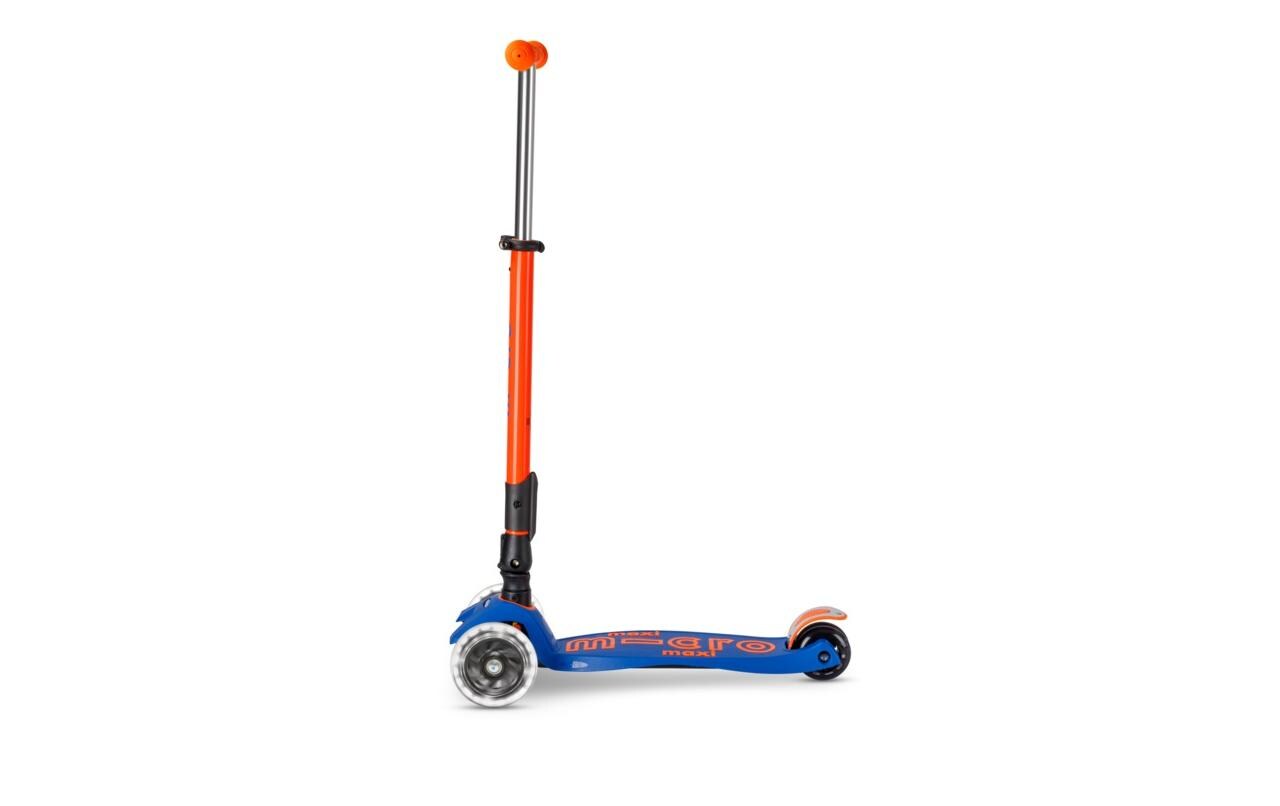 Scooter Maxi Micro Deluxe Foldable Neon LED Blaze Orange<br>Klappbarer Scooter