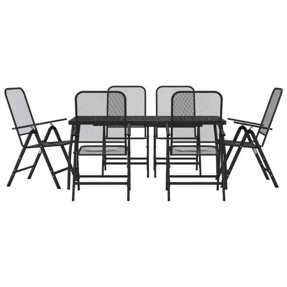 vidaXL - Tuinset - Antraciet - Metaal - 7 stuks
