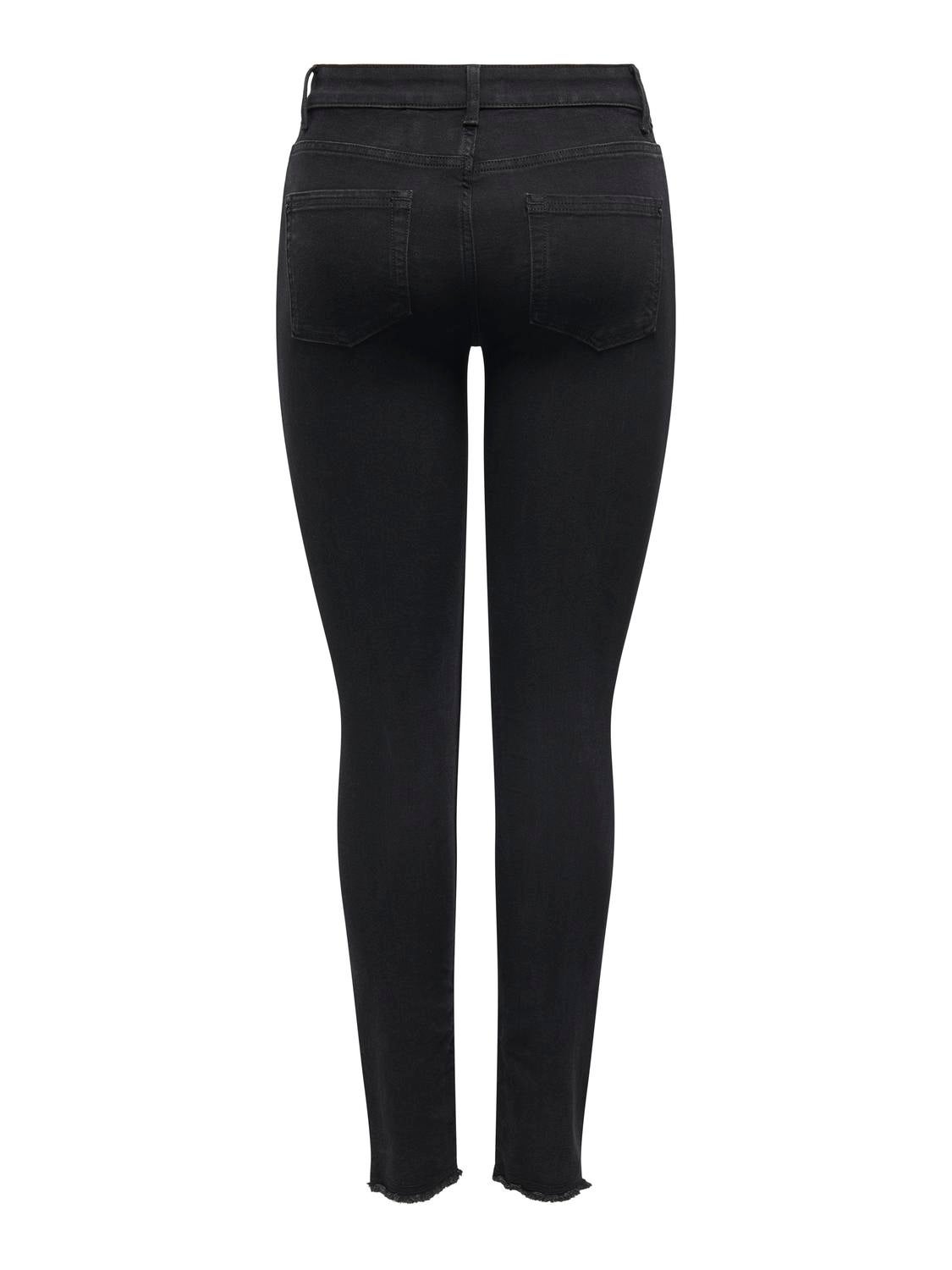 ONLHUSH Mittlere Taille Skinny Fit Jeans Black Denim