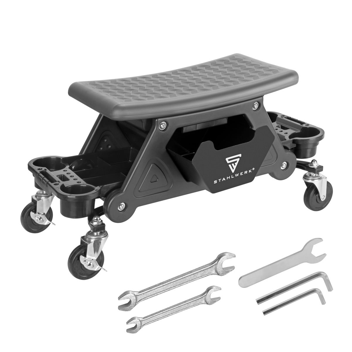 STAHLWERK werkplaatskruk WRS-185 met 185 kg draagvermogen, werkplaatsstoel, rolkruk