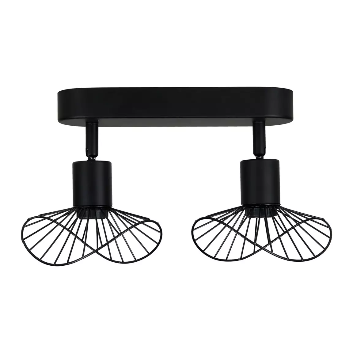 Rampe de spot 2 abat-jours (L24 cm) Capeline Noir