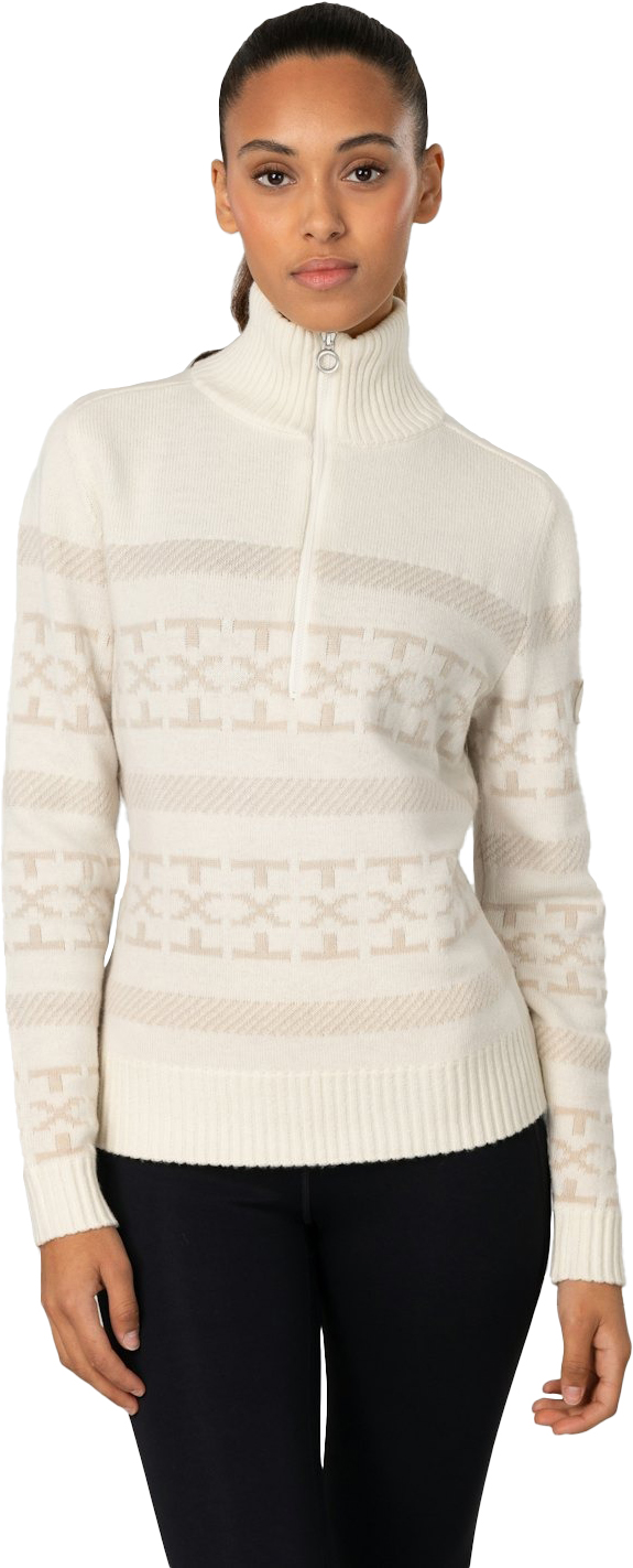 Dalsbygda Woolmix Halfzip Sweater Dame Tofu White