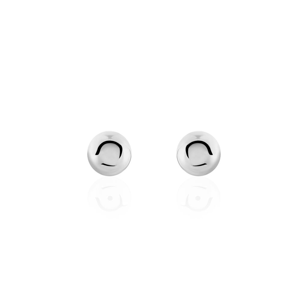 Boucles D'oreilles Puces Fidelia Boule Or Blanc