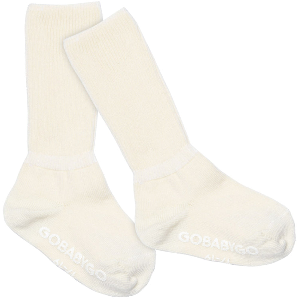 Køb Gobabygo Off White Non Slip Strømper Organic Bomuld