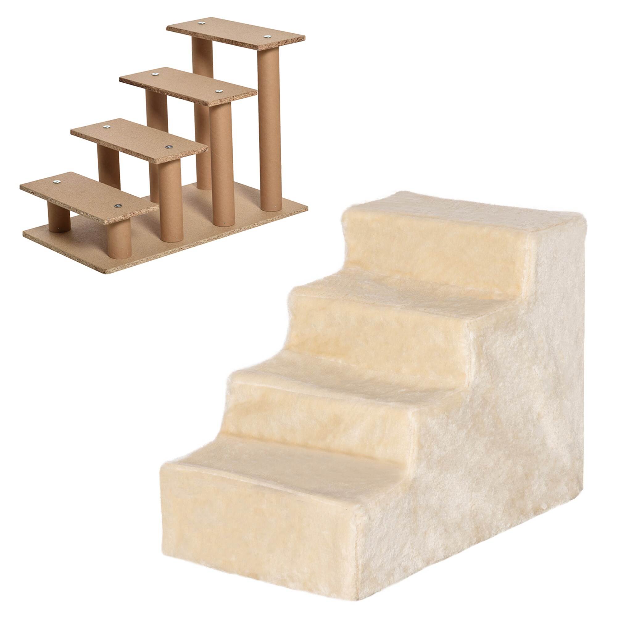 PawHut Haustiertreppe mit abnehmbarem Bezug 60 x 35 x 44 cm (LxBxH)