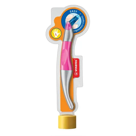 STABILO Ergonomischer Tintenroller EASYoriginal metallic, neonpink, mit Patrone, Linkshänder