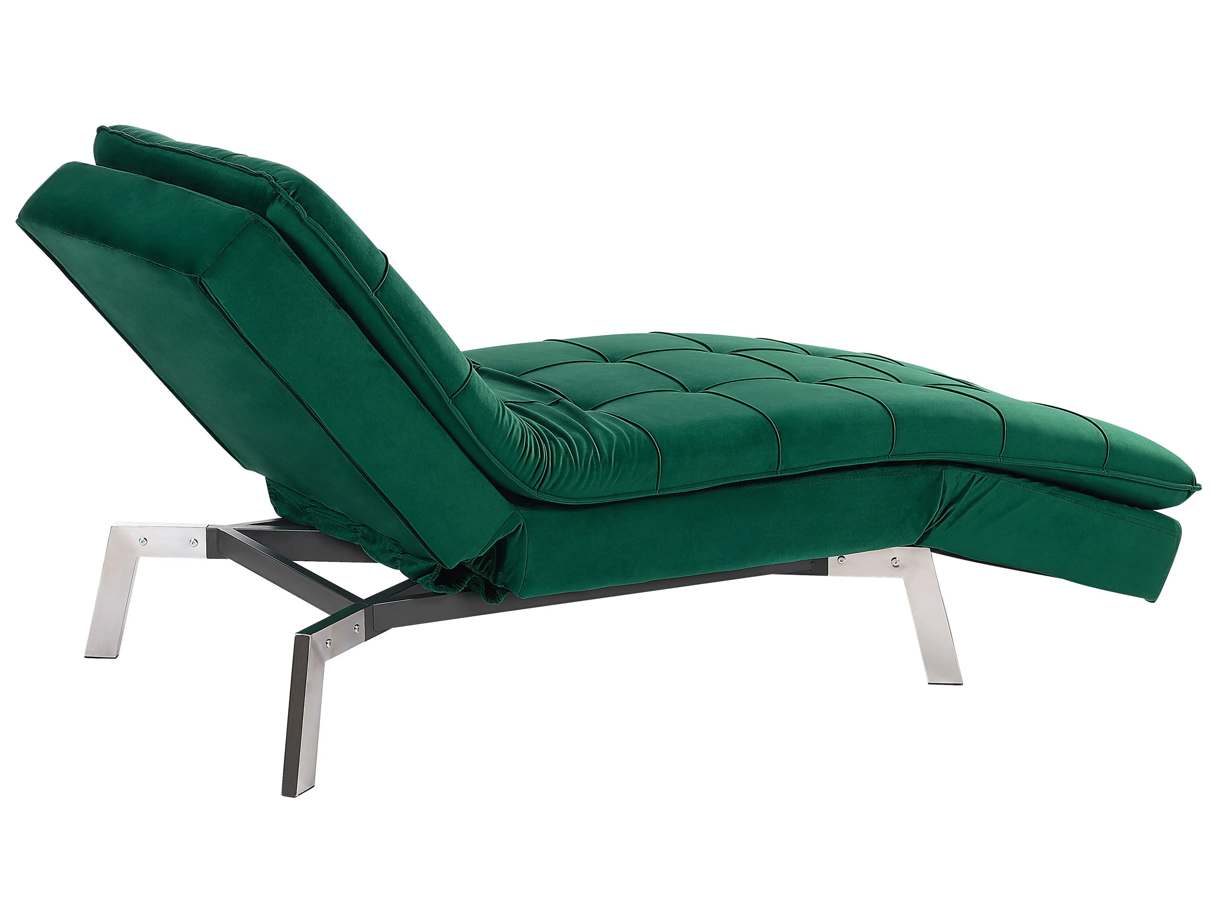 Chaise longue LOIRET Fluweel Smaragdgroen