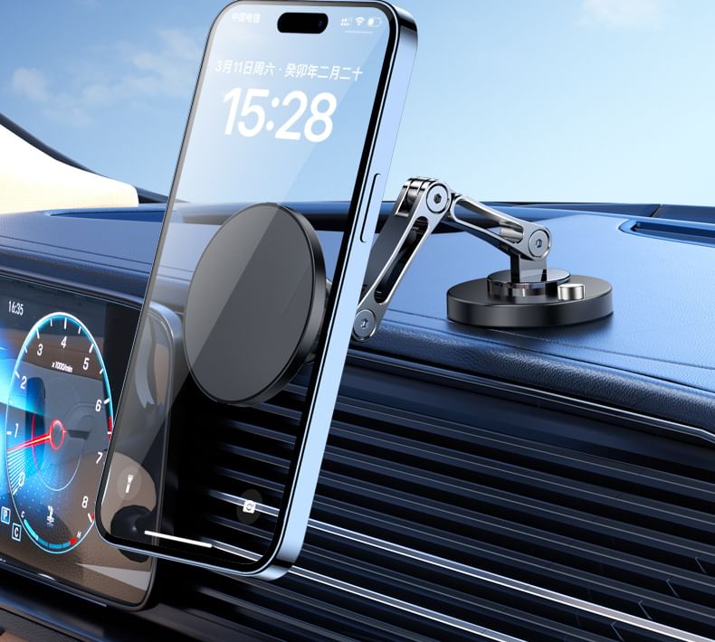 MECHA - Verstelbare magnetische telefoonhouder voor in de auto van legering