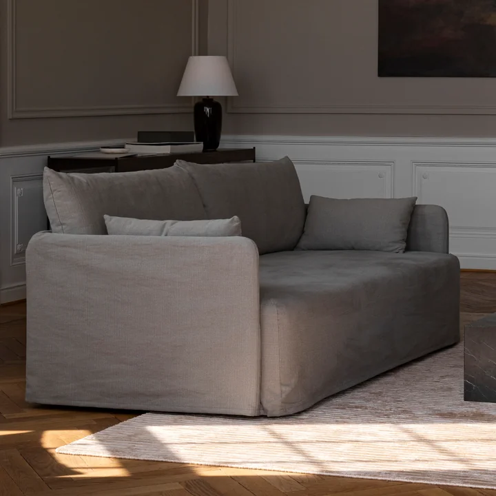 Audo - Offset 2-Sitzer Sofa mit abnehmbarem Bezug, Cotlin oat
