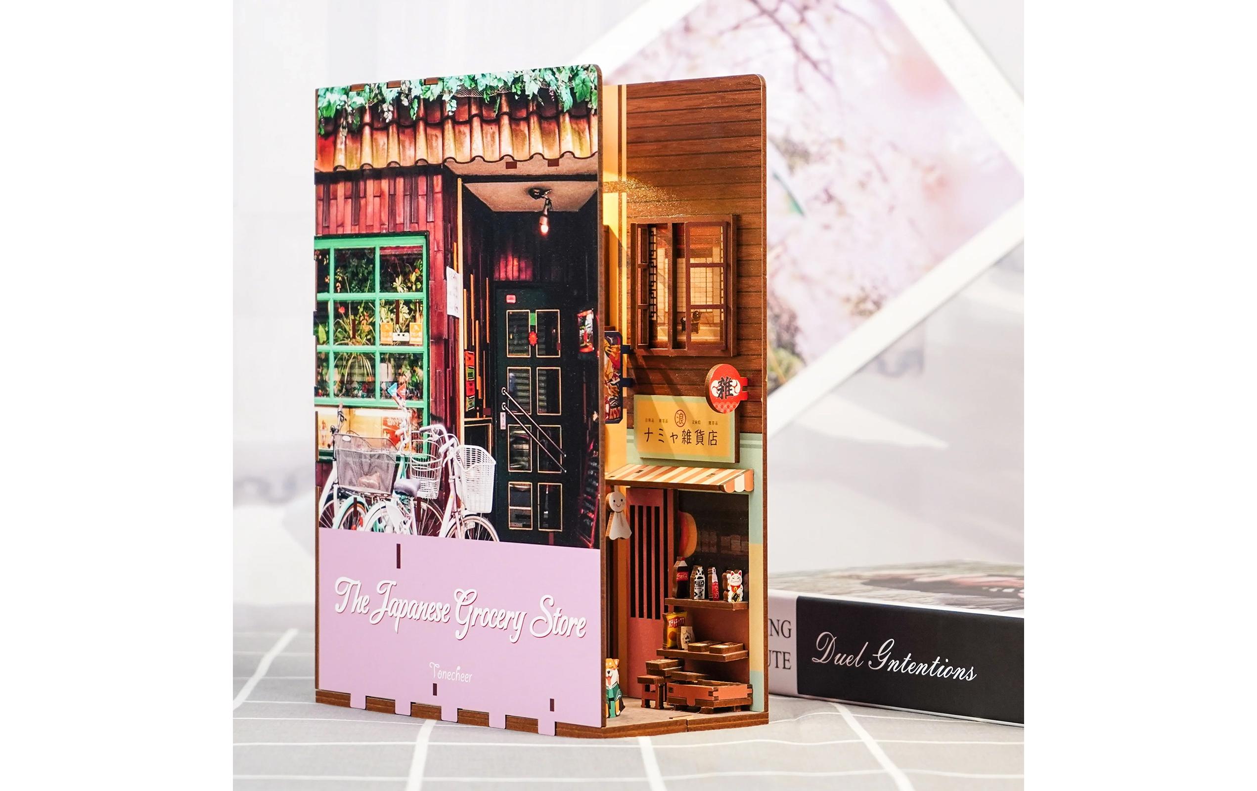 Bausatz Book Nook Japanese Grocery Store3D-Modell aus lasergeschnittenen Holzteilen