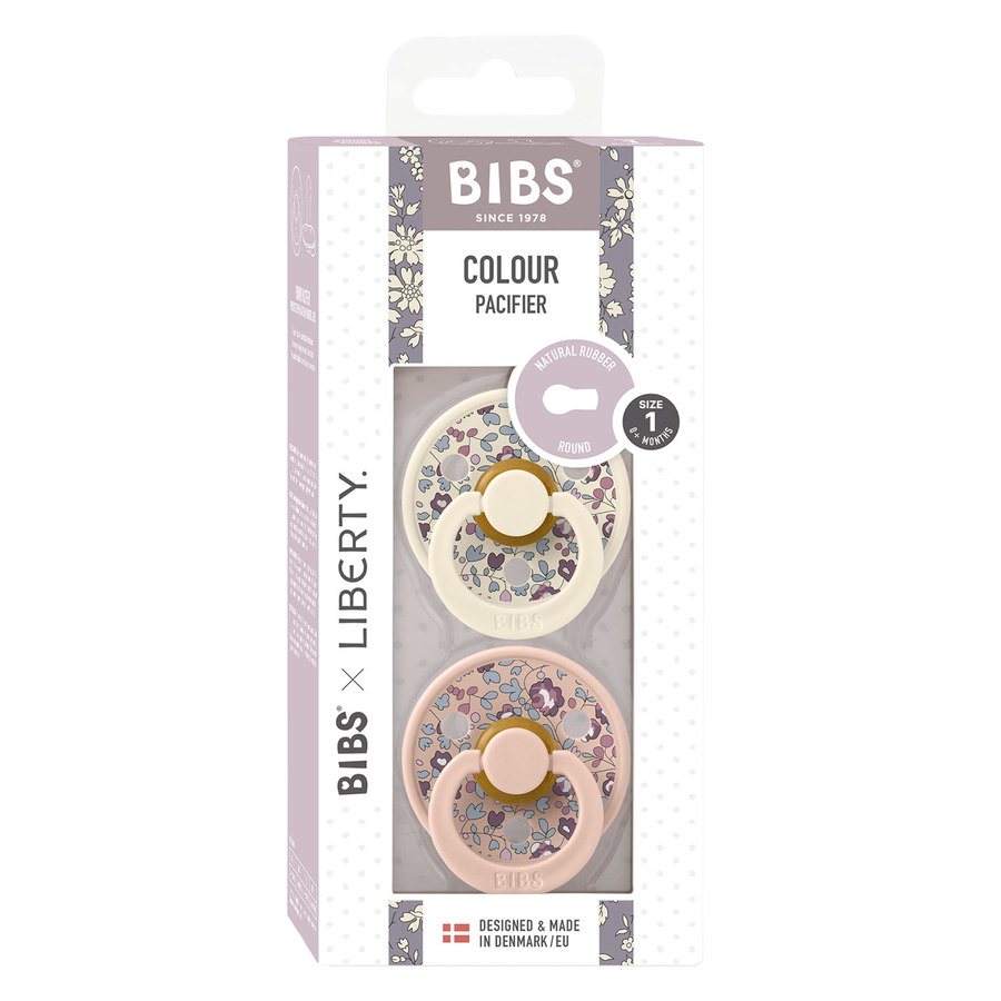 BIBS x Liberty Pacifier Colour Eloise Latex Size 1 Blush Mix 2pcs