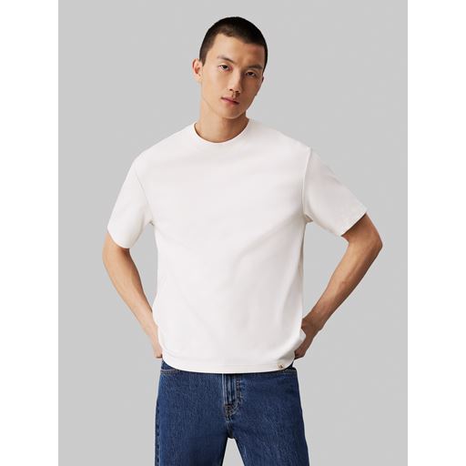 Calvin Klein Jeans Interlock T-shirt, Ivory, S