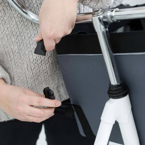 Transportador de animais de estimação para bicicleta cinza