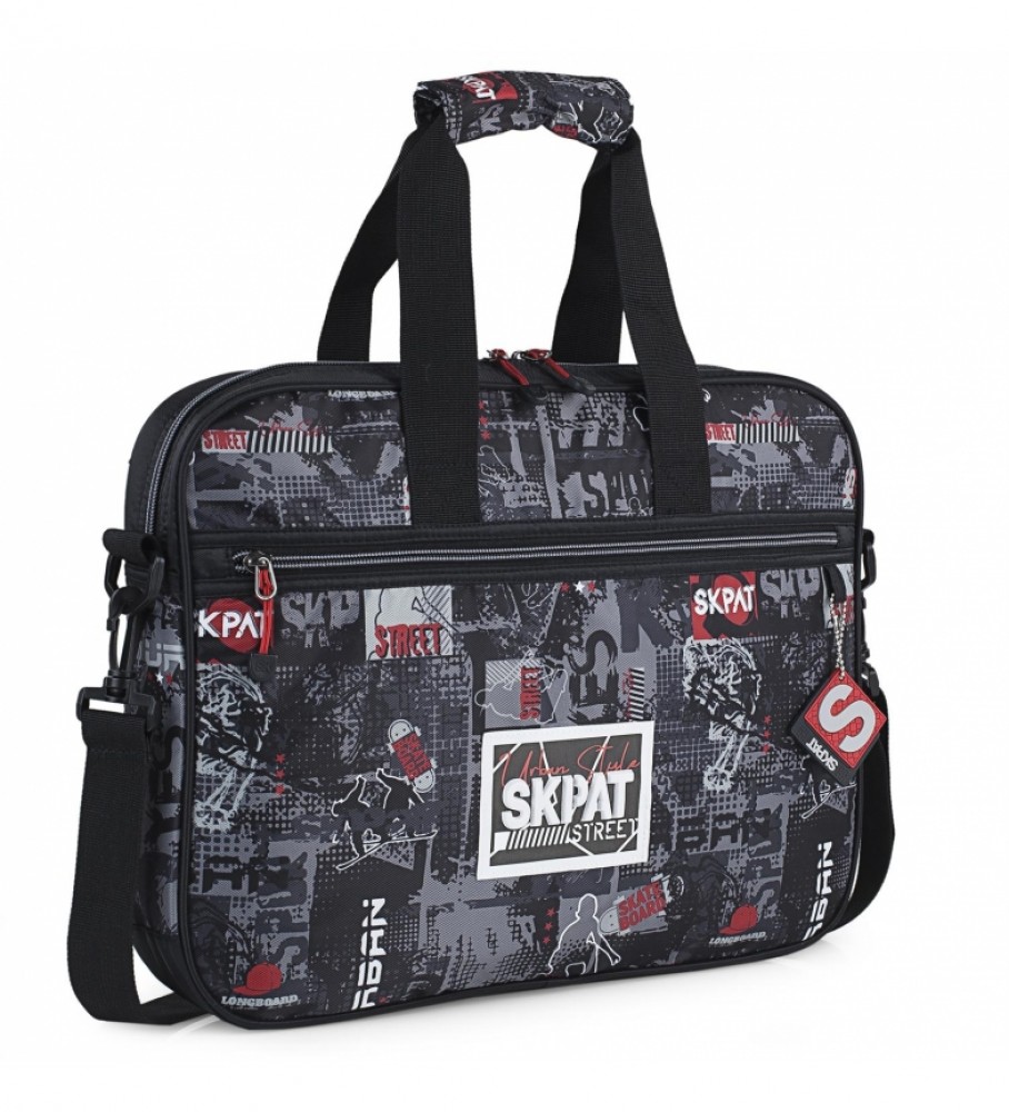 Skpat Bolso Maletn Portadocumentos Chico Urbano Skater Graffiti 131606 Negro -39X29X6Cm-