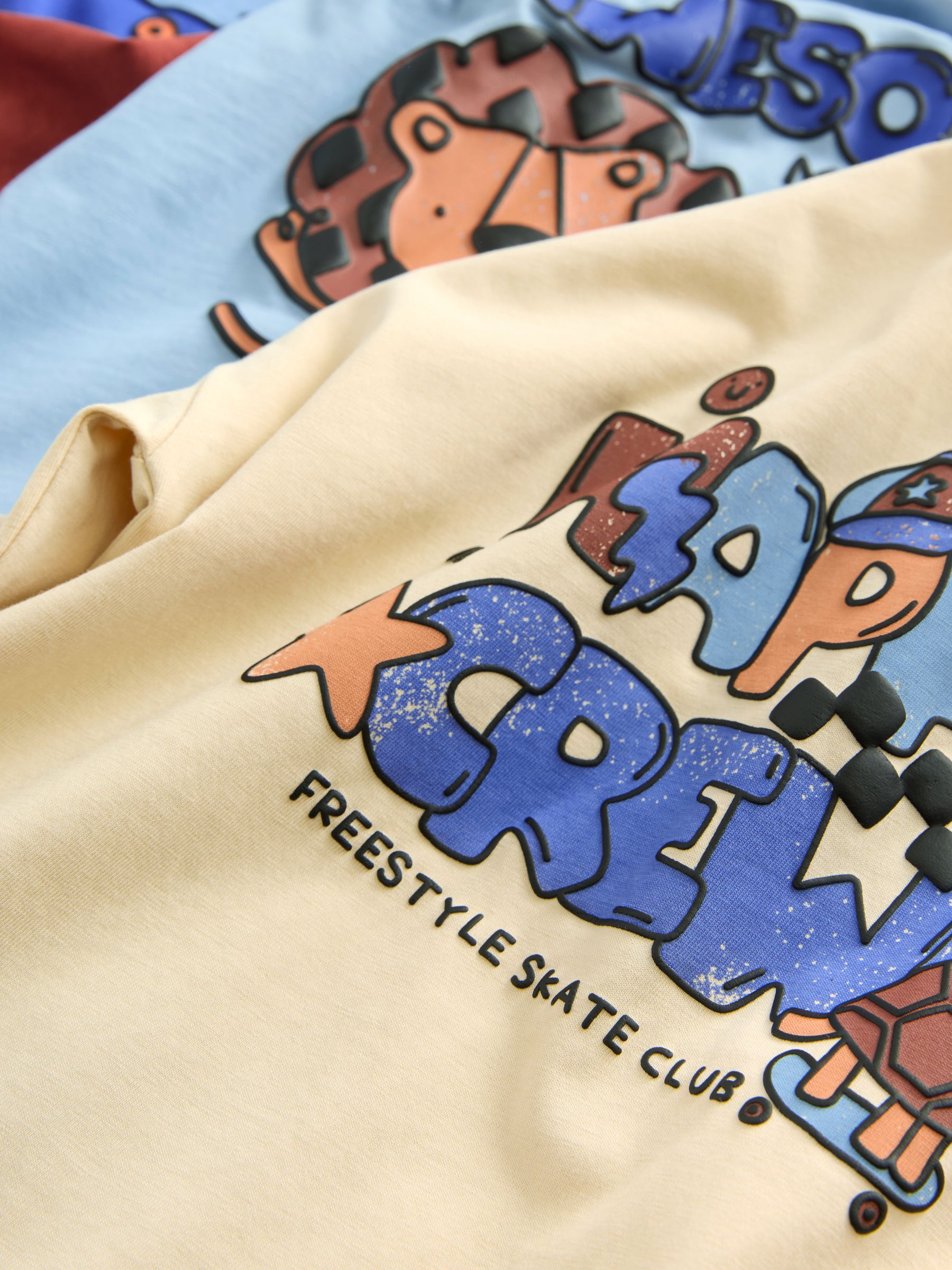 Blauw/bruin met dinosaurus - Verpakking van 3 oversized pyjama's 3 (9mnd -10jr)