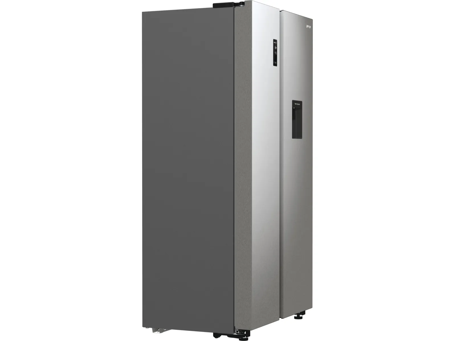 Gorenje G600 NRR9185EAXLWD - Køleskab/fryser - side-by-side med vanddispenser - bredde: 91.5 cm - dybde: 67 cm - højde: 178.6 cm - 547 liter - Klasse E - struktureret grå metallisk