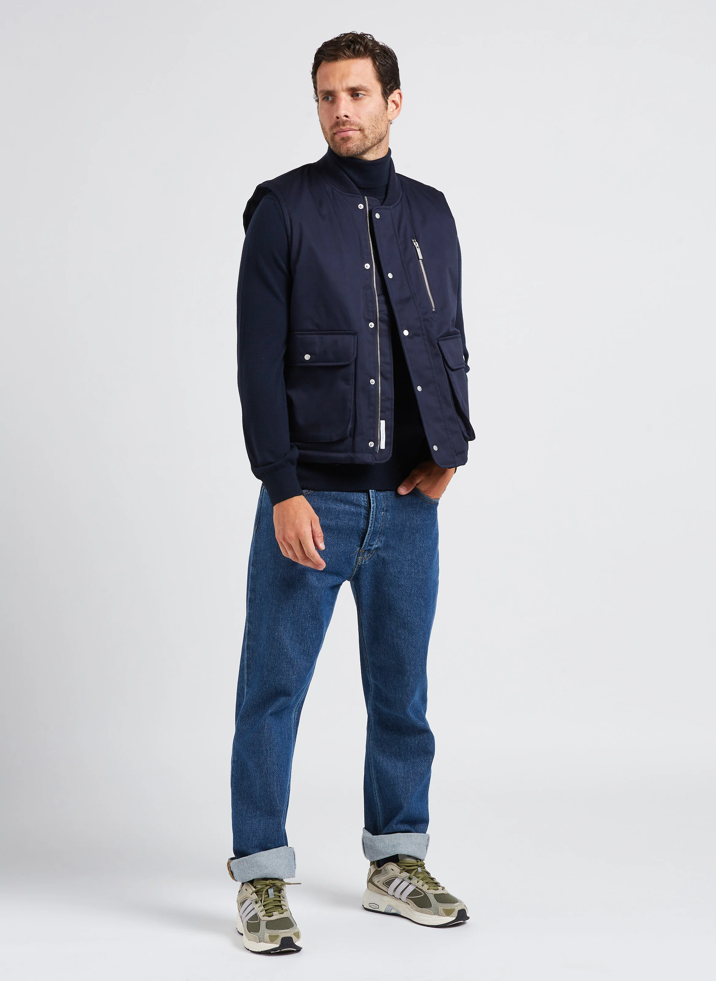 MONTANA - Veste sans manches en coton mélangé| Bleu