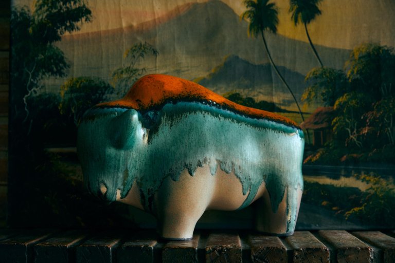 HKliving Ceramic Bull woondecoratie by Otto Keramik Bronze