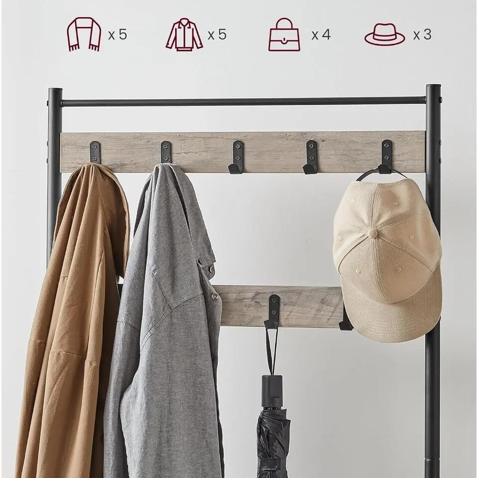 Parya Home 3-in-1 Kapstok met Schoenenrek – Entreekast met bankje