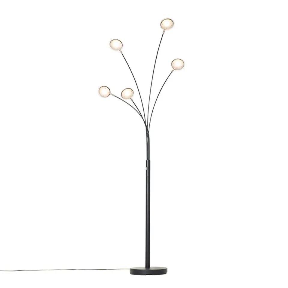 Qazqa vloerlampen sixties zwart geïntegreerde led