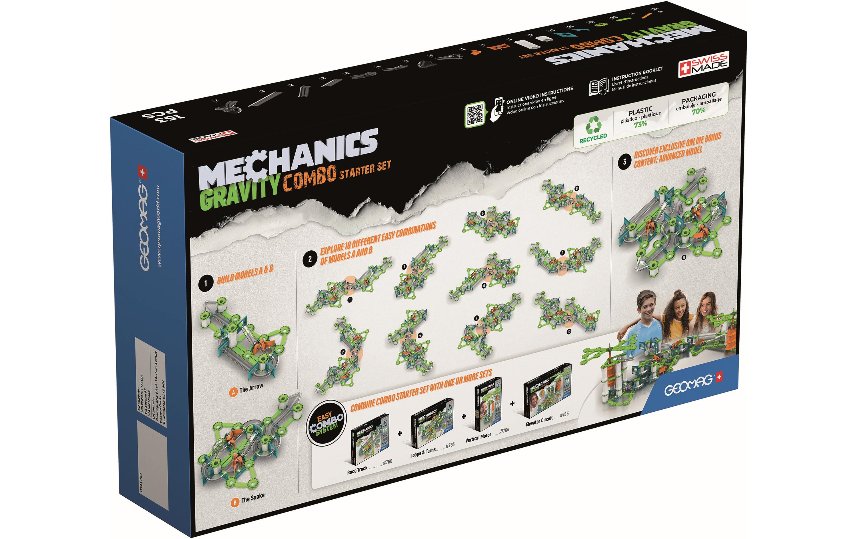 Baukasten Geomag Gravity Combo Starter Set 153 TeileMagnetisches Konstruktionsspielzeug