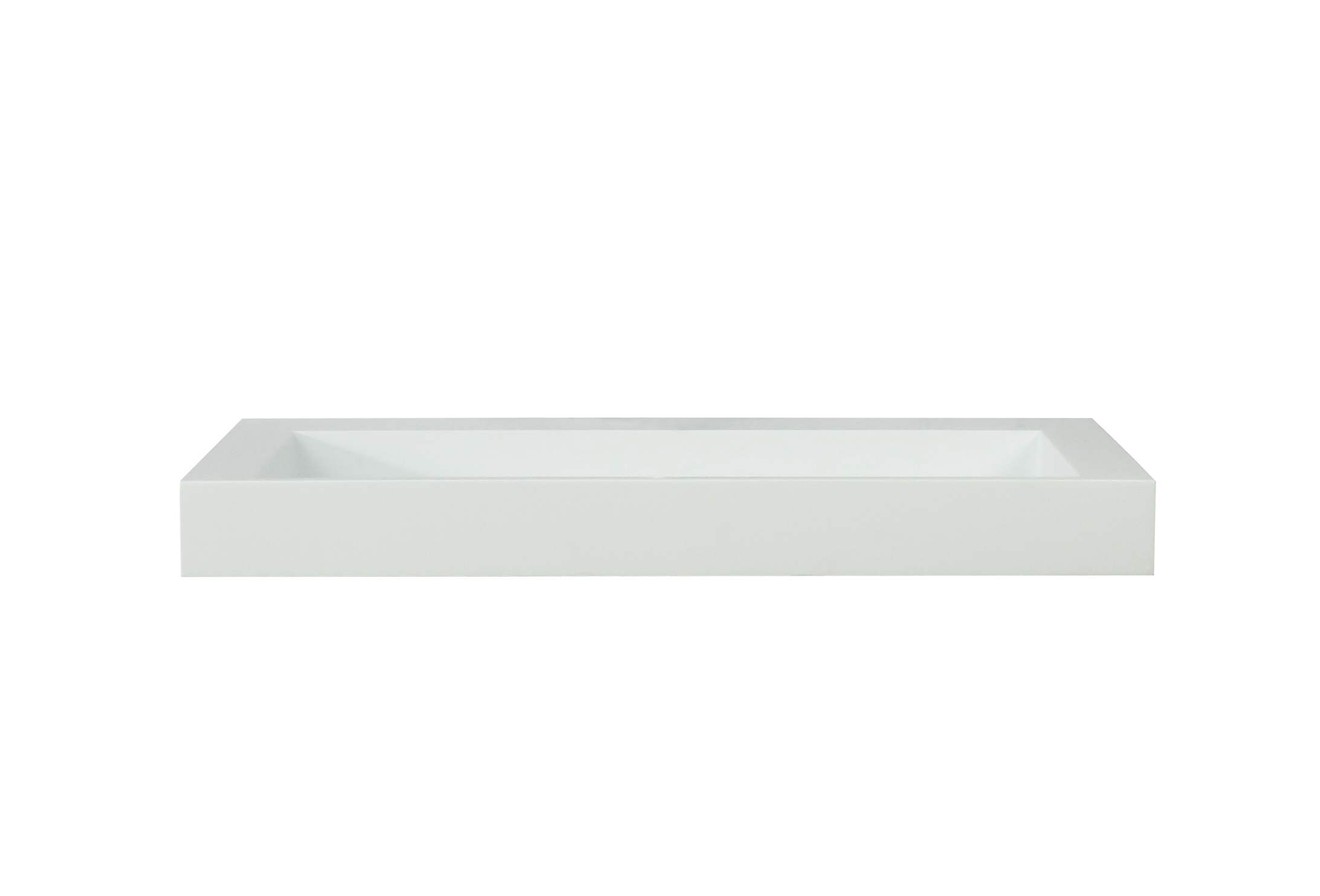 Saniclear Hoya solid surface wastafel 80x45,5cm zonder kraangat mat wit