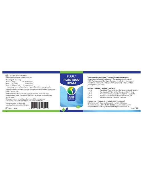 Puur Natuur Plantago Ovata - Supplement - 100 g