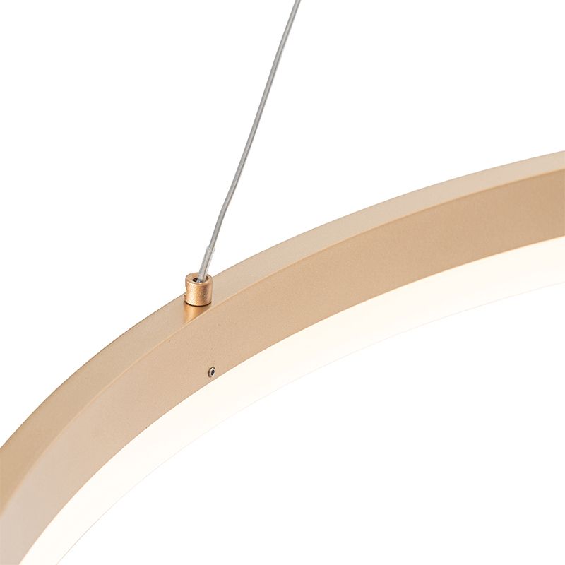 Design hanglamp goud 80 cm incl. LED 3-staps dimbaar - Anello