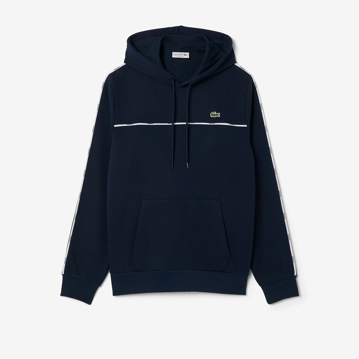LACOSTE<br>Moletom com capuz e detalhes em viés Lacoste