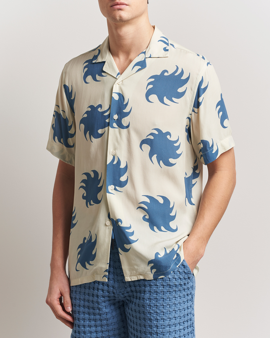 OAS Viscose Resort Short Sleeve Shirt Sky Ember