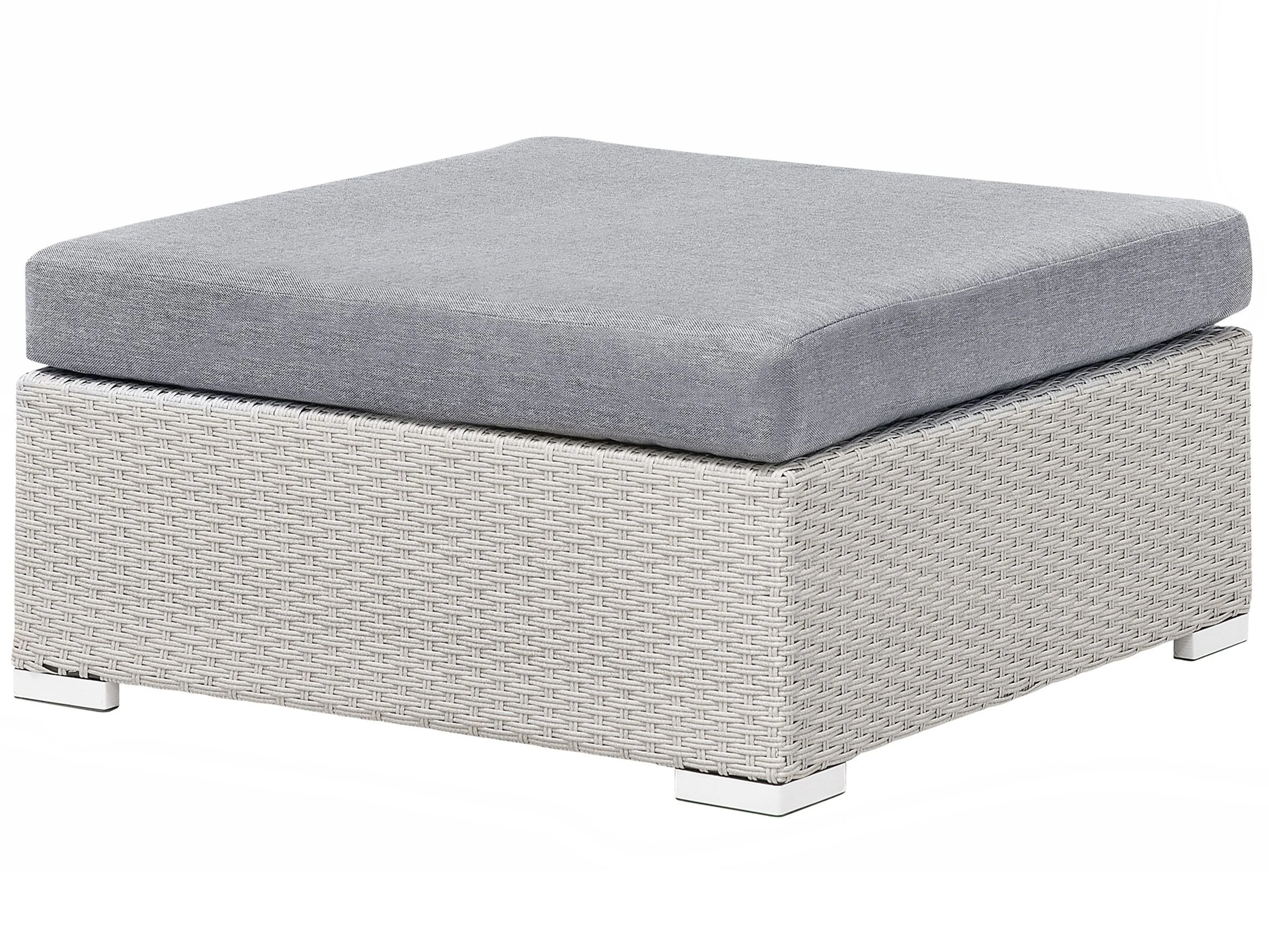 Tuin hoekloungeset met tafel 4-zits SANO II rechtszijdig modulair PE rotan Lichtgrijs