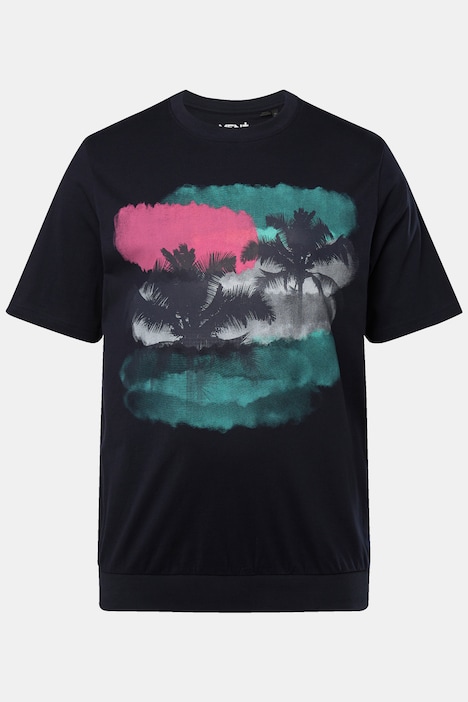 Men+ T-Shirt Bauchfit, Halbarm, großer Print, bis 84/86