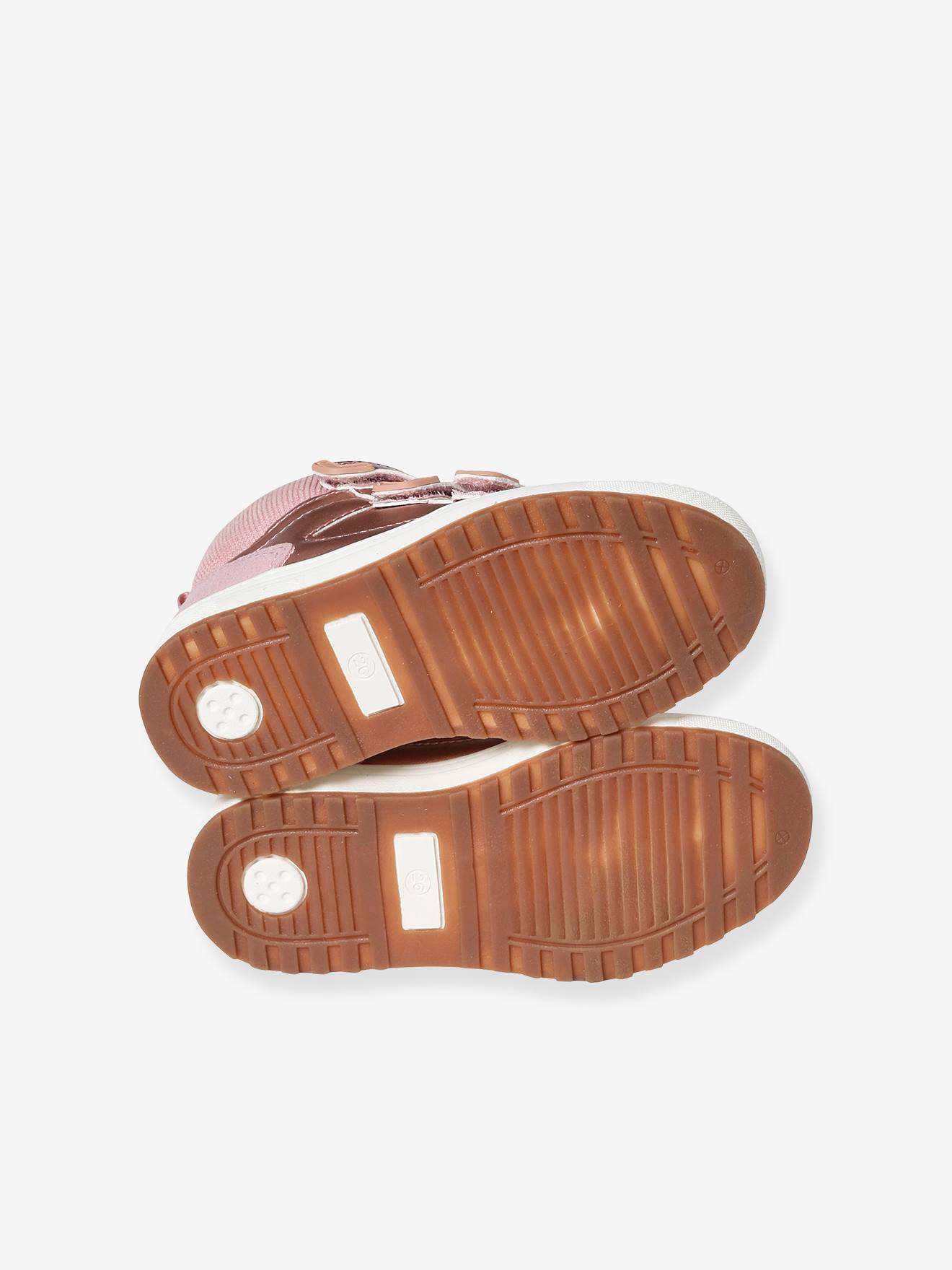 Tênis de cano alto com fecho de velcro para meninas