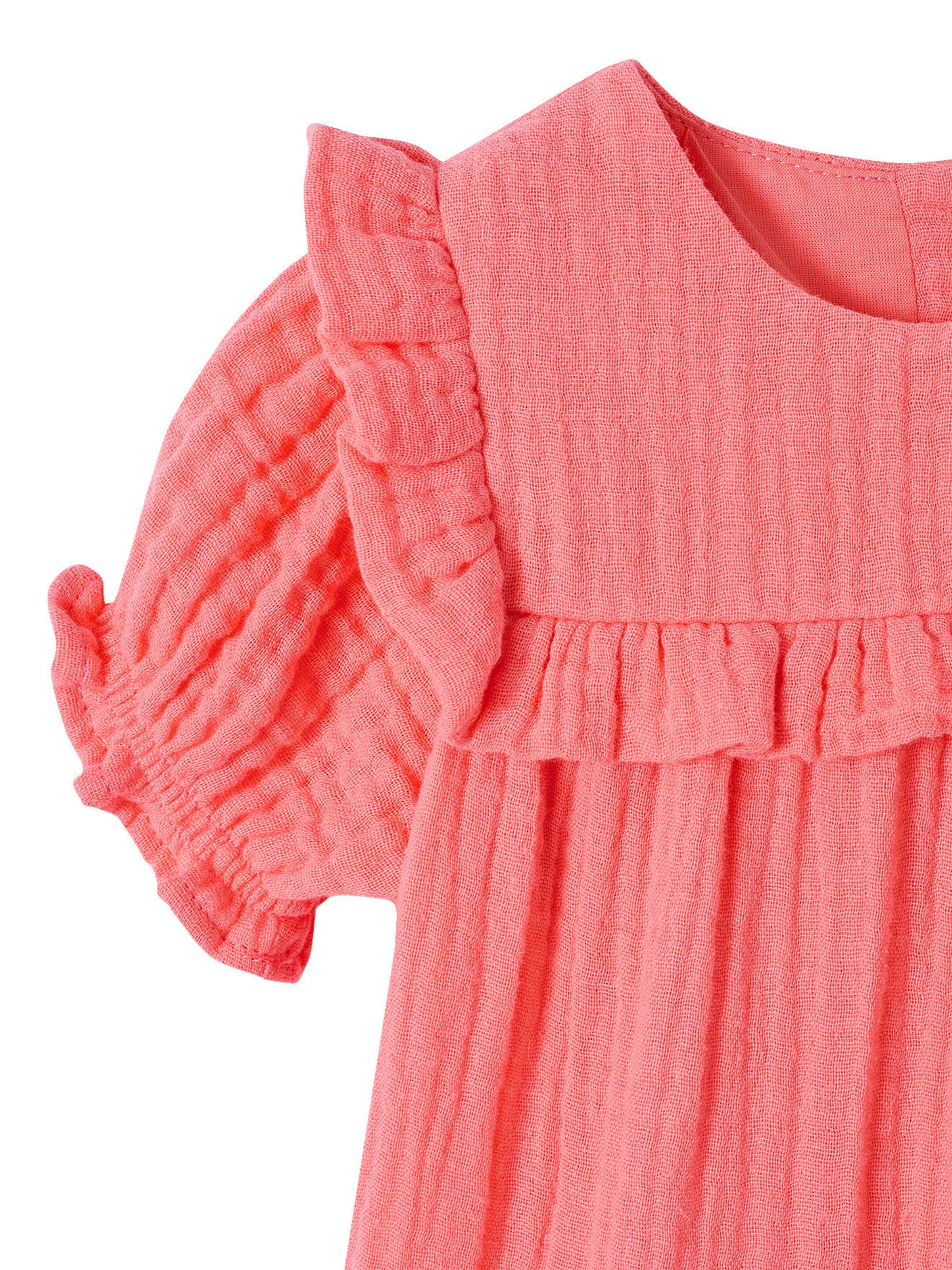 Vertbaudet Baby Kleid aus Musselin koralle