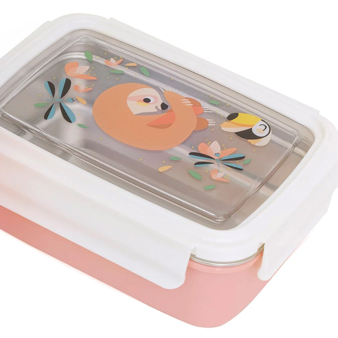 Petit monkey rvs broodtrommel bento - luiaard