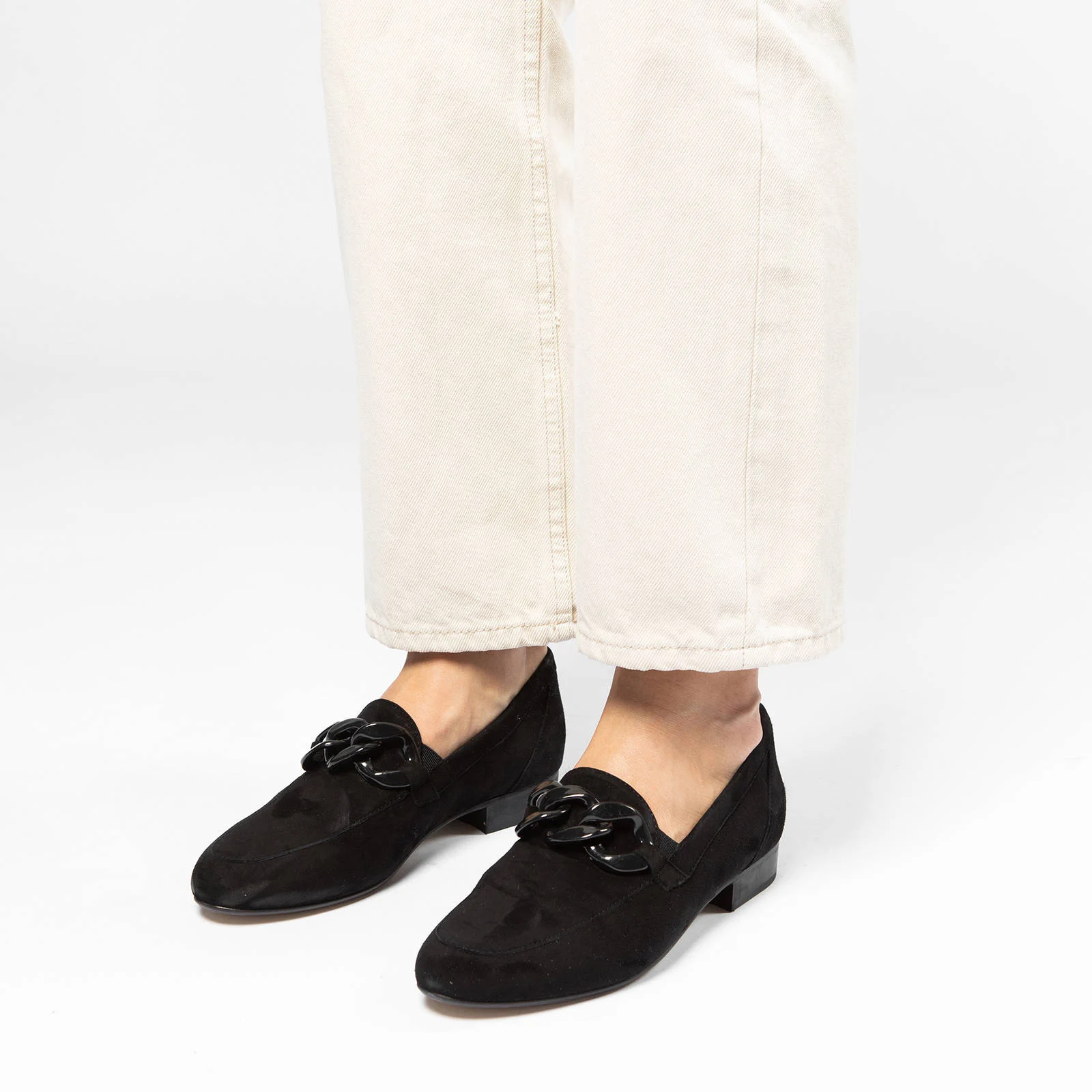 Manfield suède loafers zwart