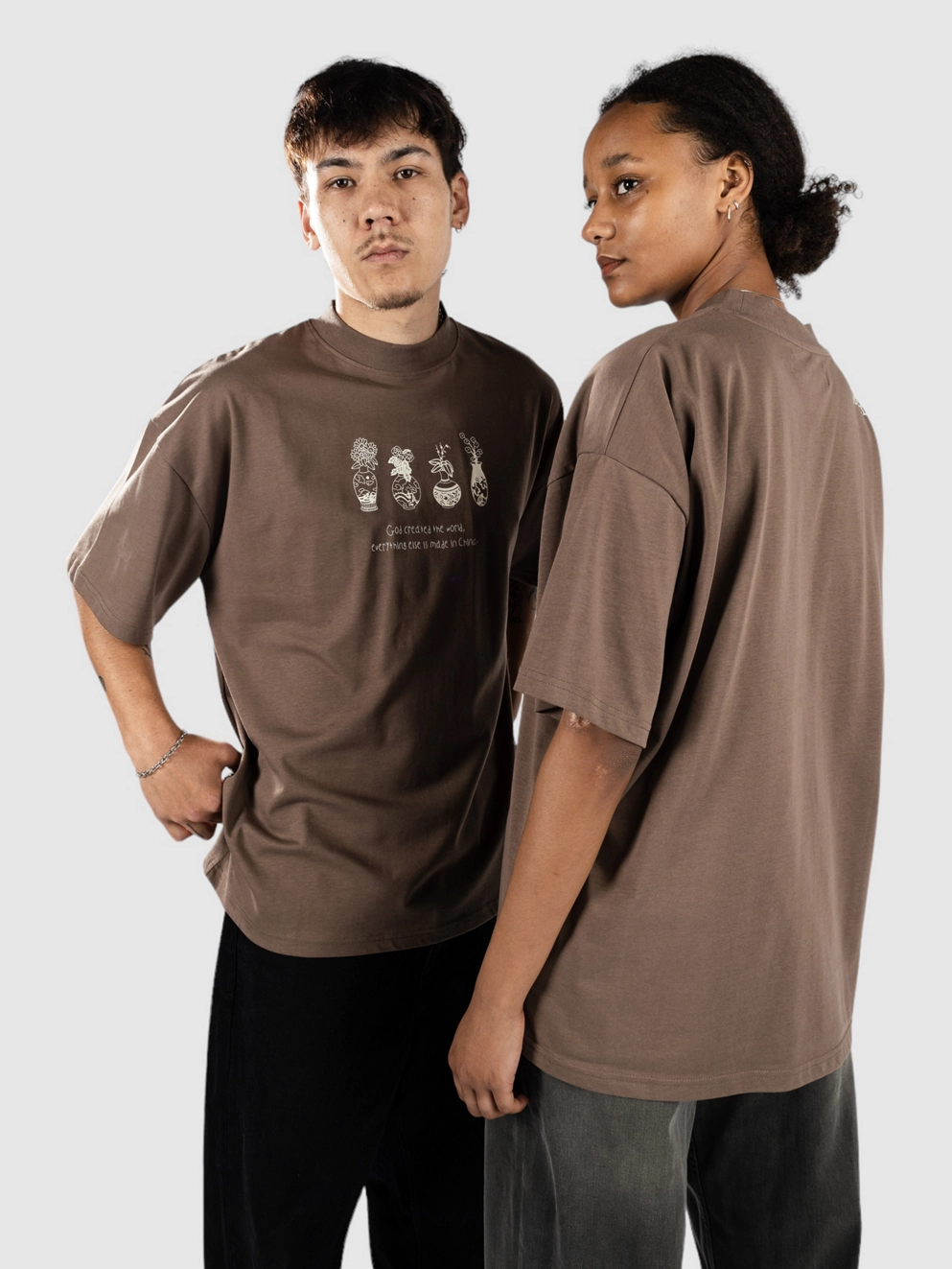 Woodbird Bose Vase T-Shirt brown