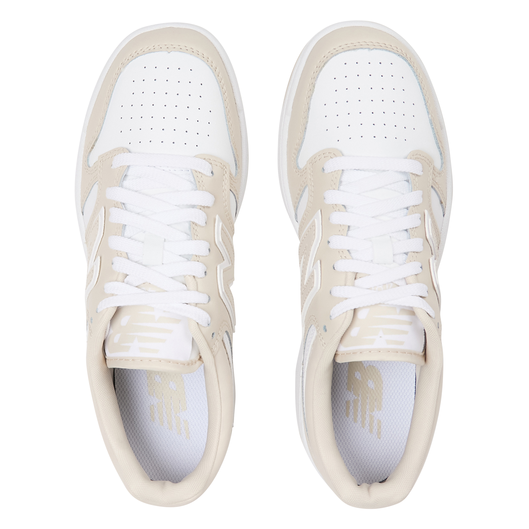 480 - Baskets basses en cuir mélnagé | Beige