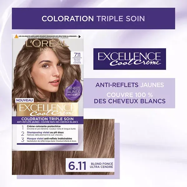 L'Oréal Paris Excellence Cool Crème 7.11 Ultra Ash Blonde