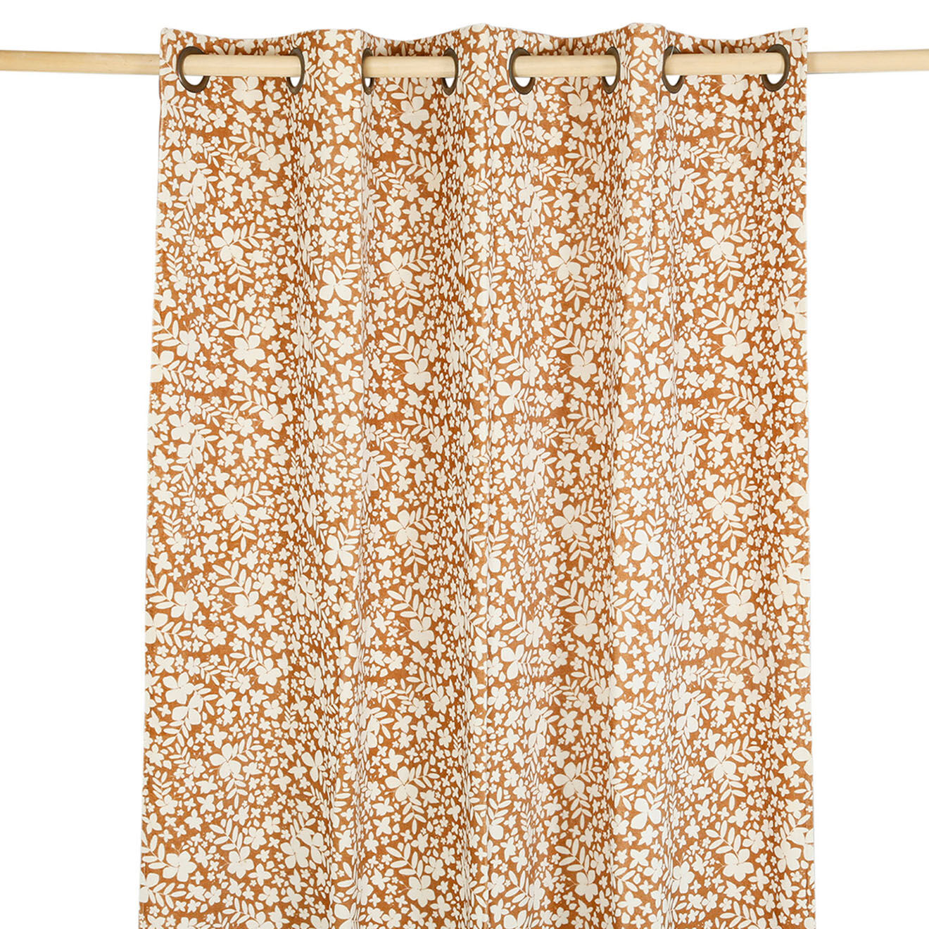 Comptoir de Famille Rideau en Velours Fleurise terracotta - 140x270 cm