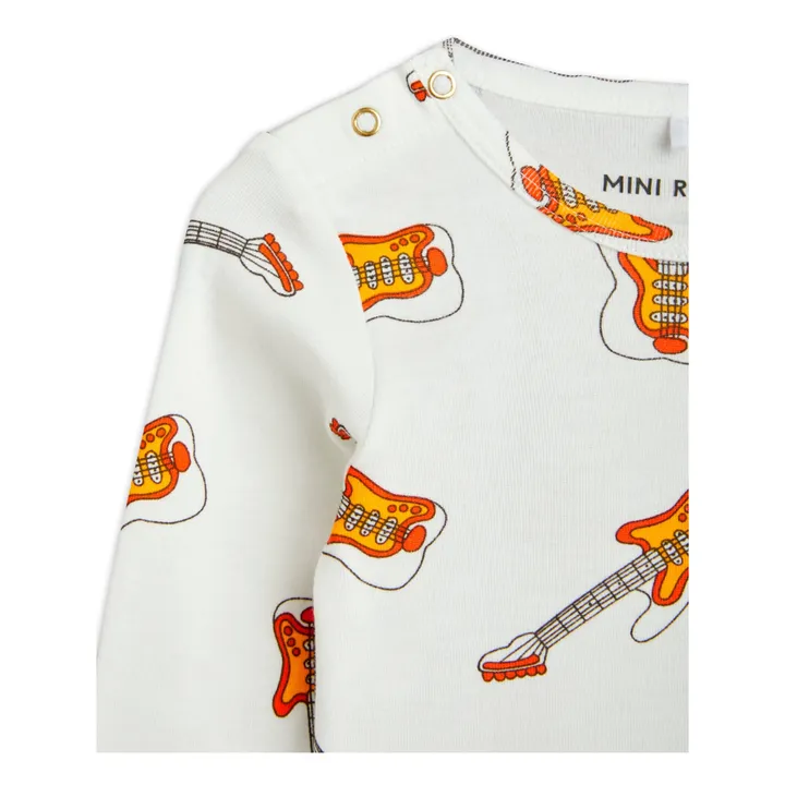Mini Rodini Body Coton Bio Guitare | Blanc