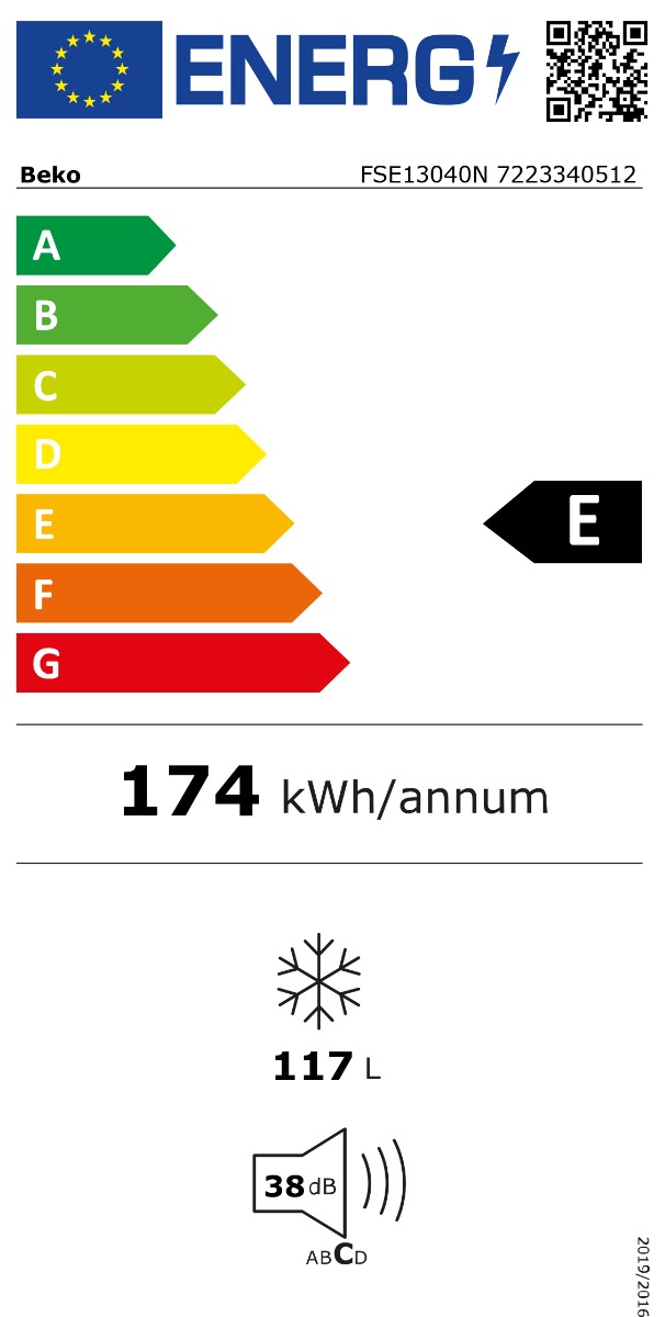 Beko diepvries FSE13040N - 117L