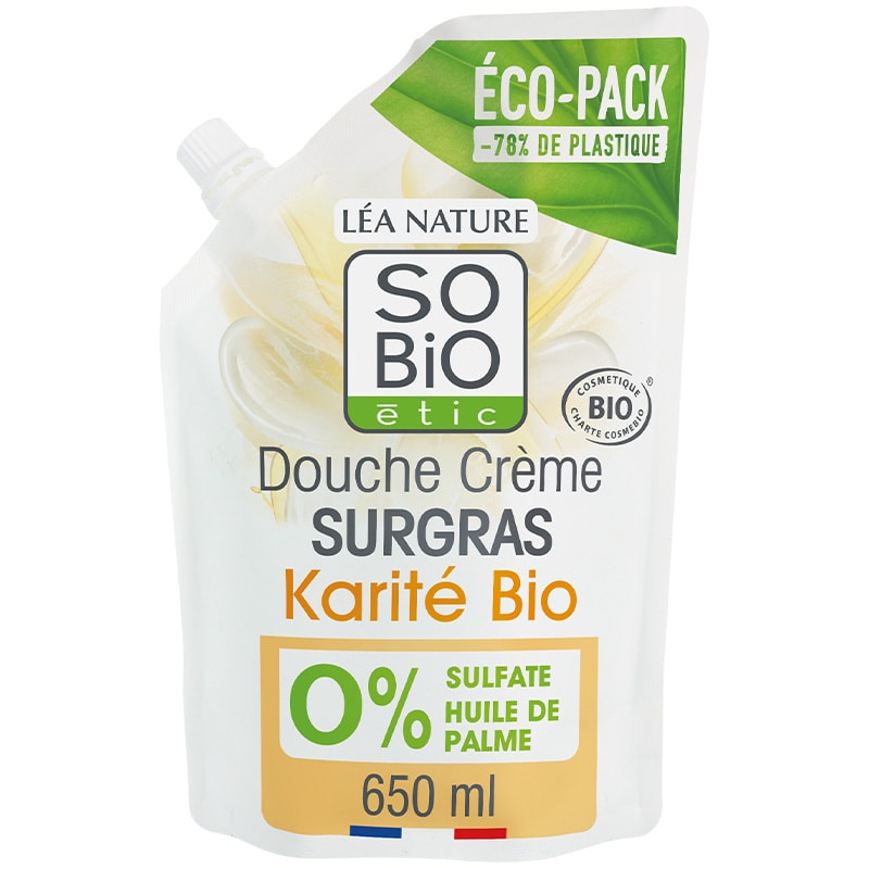Eco-recharge douche crème surgras bio - Beurre de karité -  650 ml