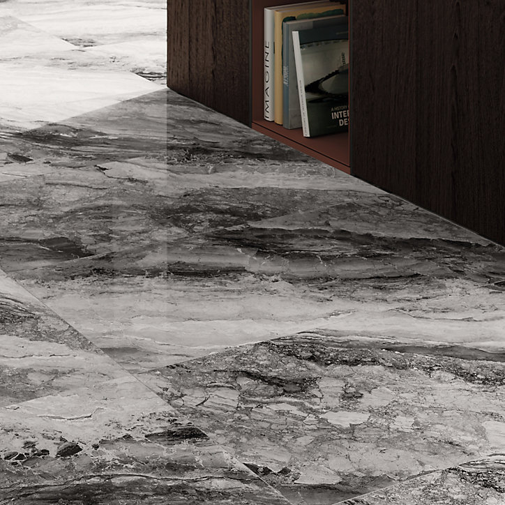 Carrelage sol et mur noir brillant Mineral 60 x 120 cm