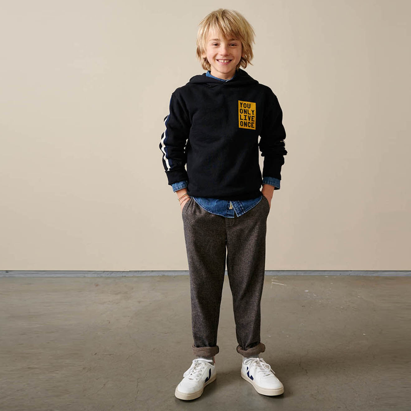 Bellerose Sweat à capuche Furcy en Coton bleu marine