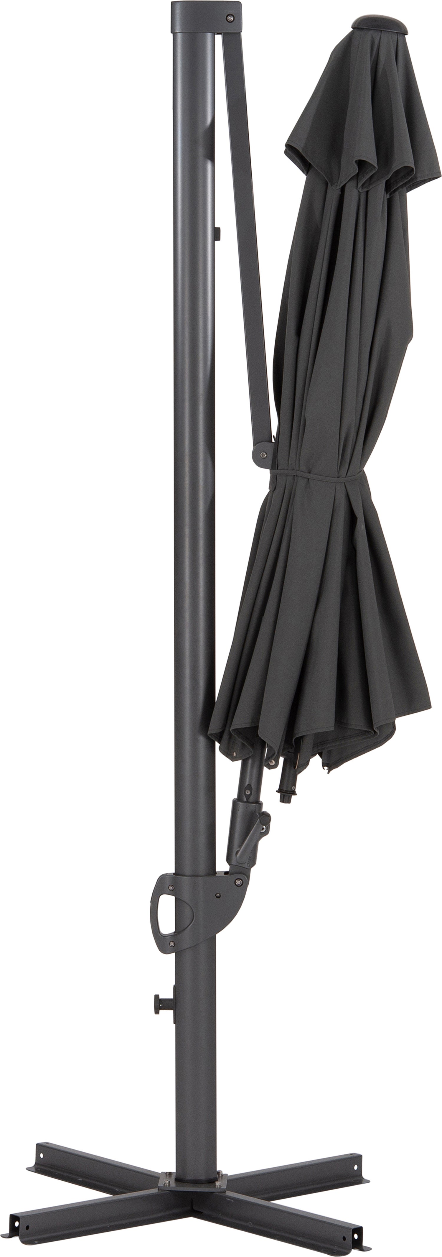 Intratuin zweefparasol Bay Obravia grijs 50+UV D 330 cm