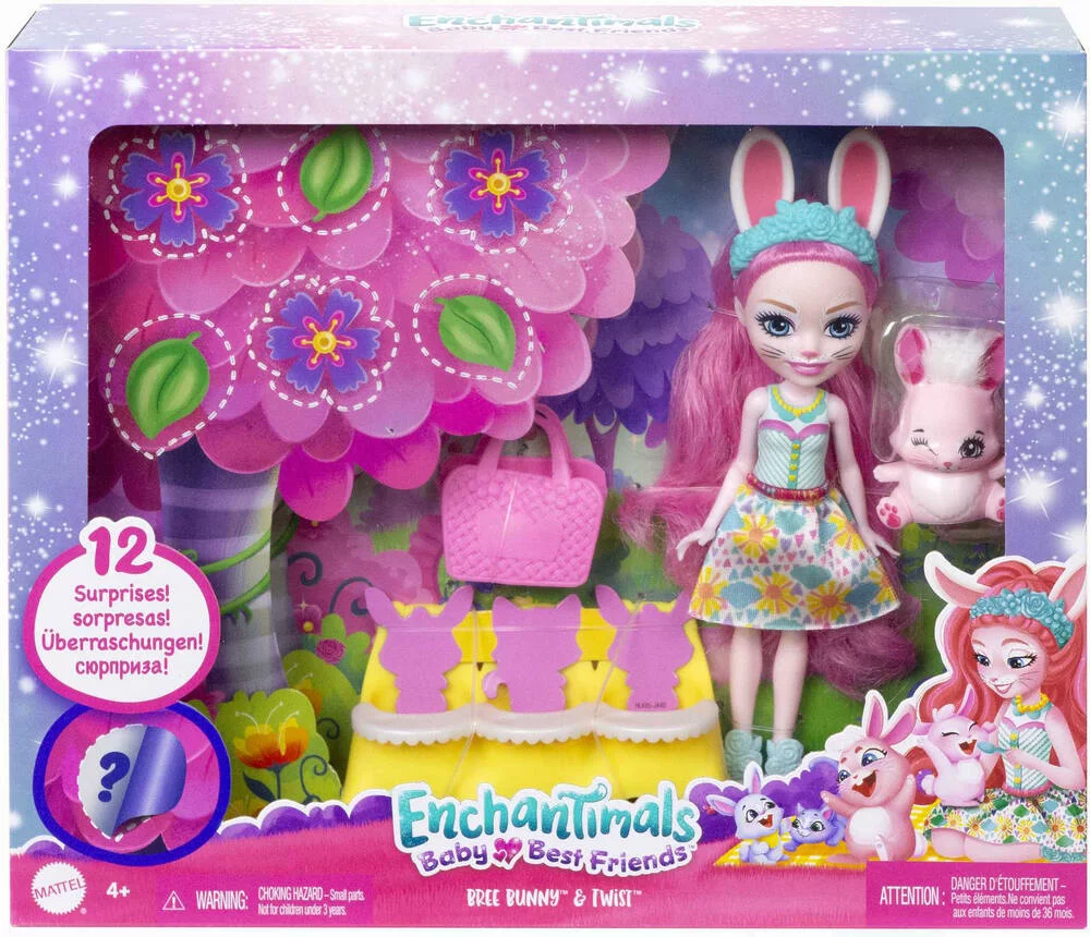 ENCHANTIMALS - MEILLEURS AMIS DES BEBES 15 CM - POUPEE BREE BUNNY ET TWIST