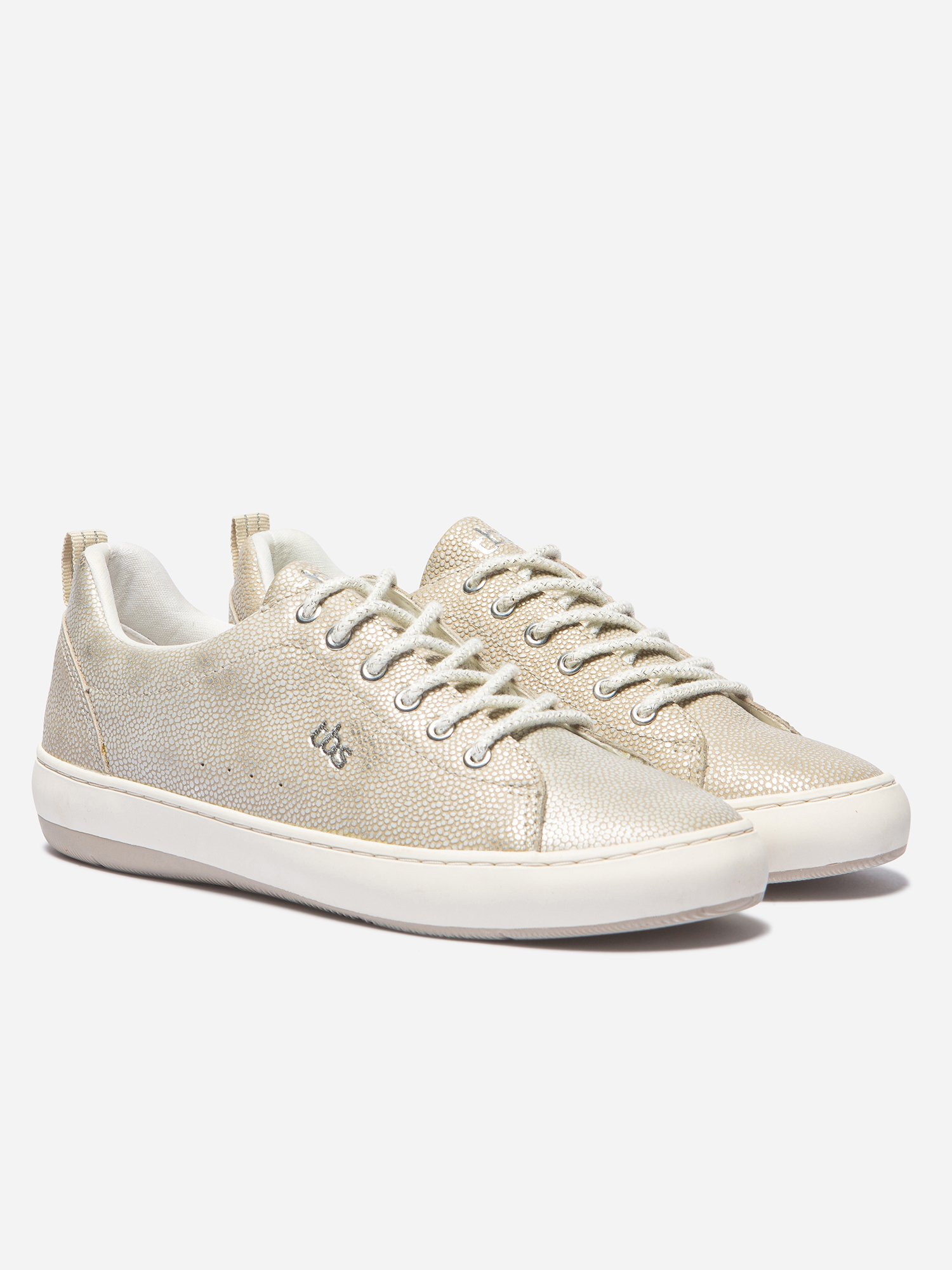 Baskets Femme Confort Cuir Beige