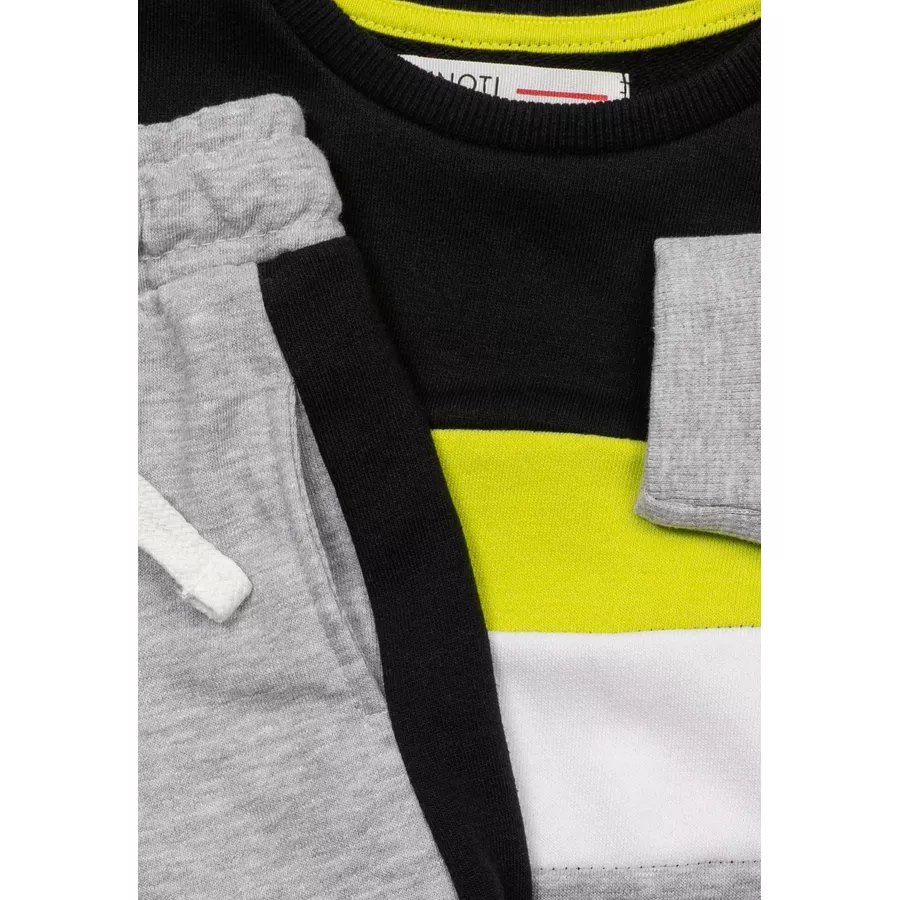 MINOTI Sweatshirt und Shorts im Set SchwarzGrau
