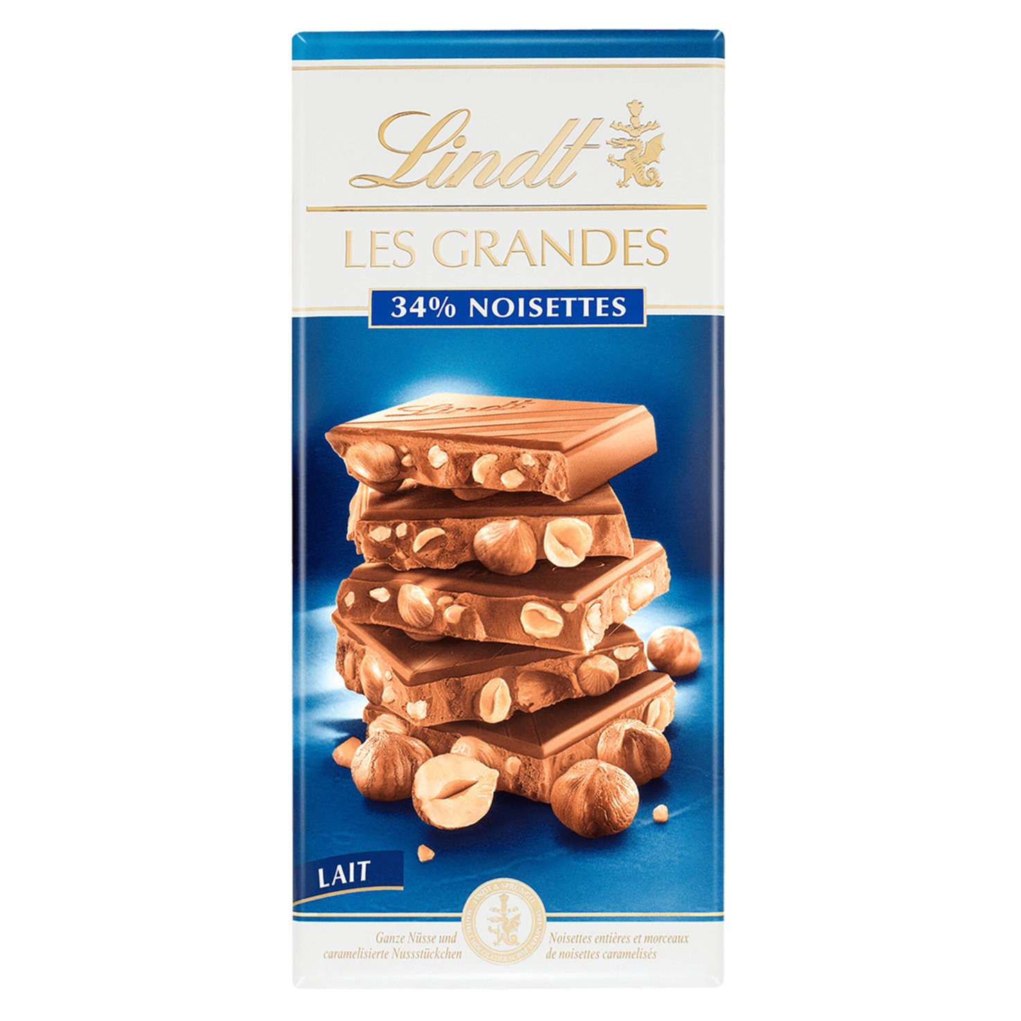 Lindt Les Grandes Milch Nuss Tafelschokolade